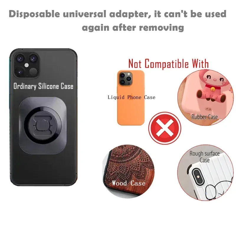 Adaptateur universel pour téléphone portable avec autocollants à fixation rapide pour moto, voiture et vélo, interface adhésive 4