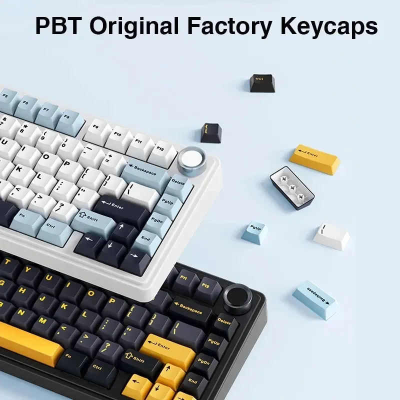AULA Clavier mécanique de jeu F75 2.4G sans fil, Bluetooth, filaire, RVB, personnalisable, disposition 75 %, profil OEM, structure à joint 3