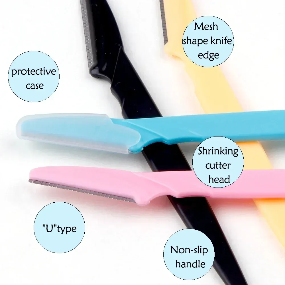 Lot de 3, 4 ou 10 rasoirs à sourcils portables avec lame de sécurité pour femme 5