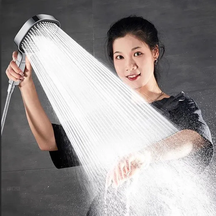 Pomme de douche à panneau 13 cm, réglable, 3 modes, haute pression, effet massage, avec filtre 2