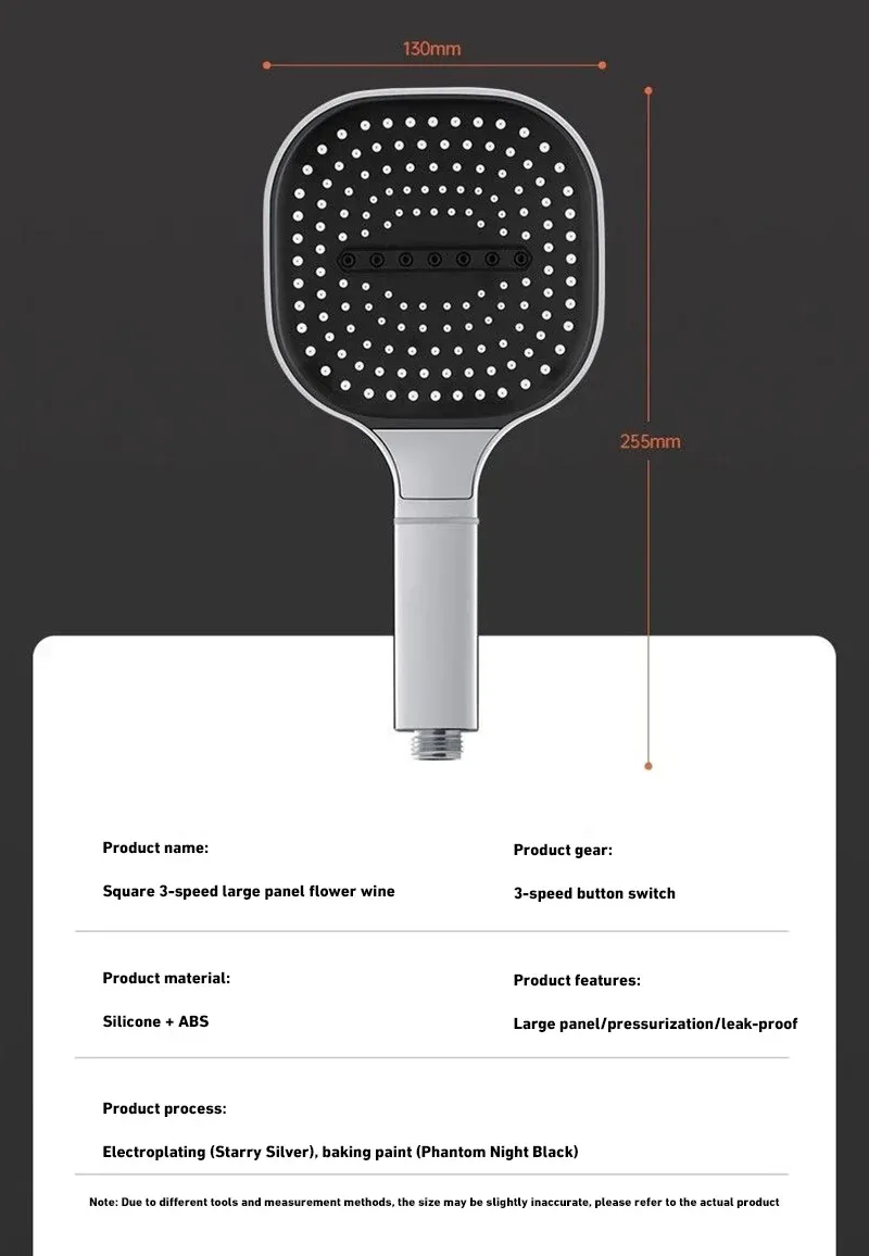 Pommeau de douche, détail du jet