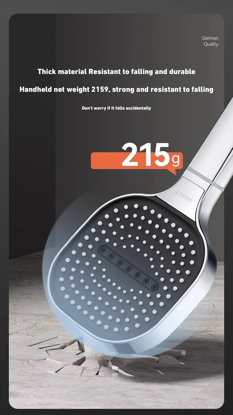 Pommeau de douche, accessoires inclus