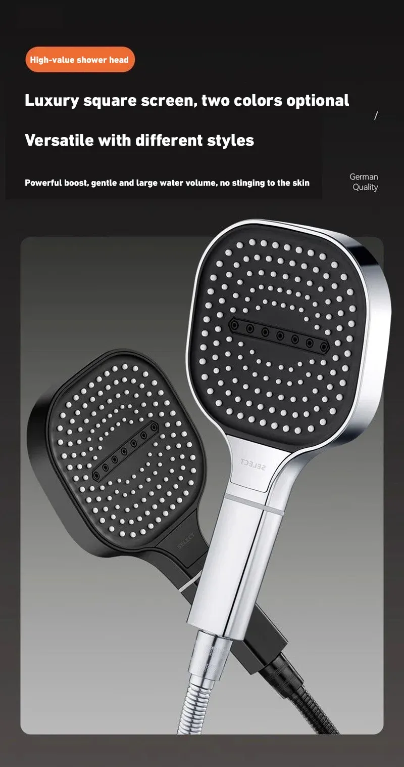Pommeau de douche à grand panneau, vue d'ensemble