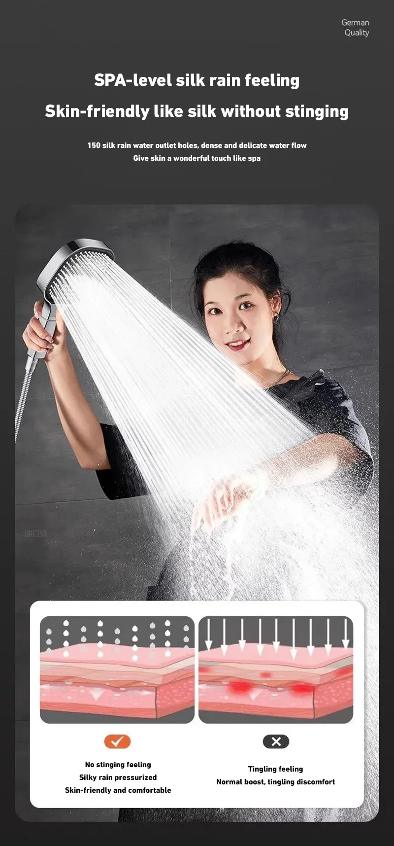 Pommeau de douche, jet massant