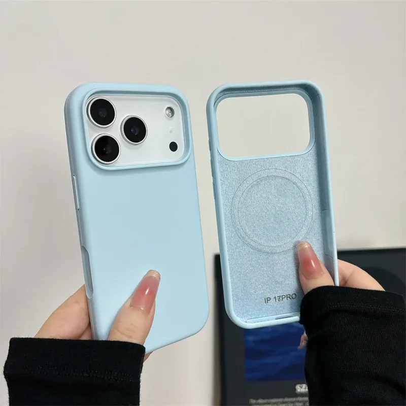 Coque magnétique en silicone liquide pour iPhone