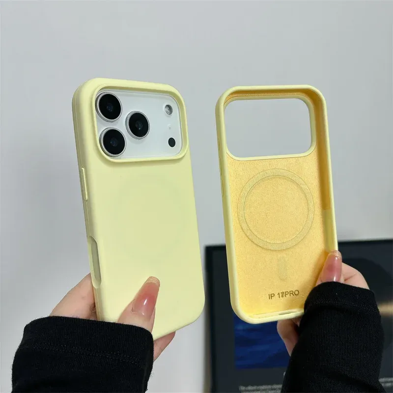 Coque en silicone liquide magnétique pour iPhone 17, 16, 15 Plus, 13, 14, 12, 17 Pro Max, compatible MagSafe, avec grande ouverture pour appareil photo, antichoc et protectrice 14
