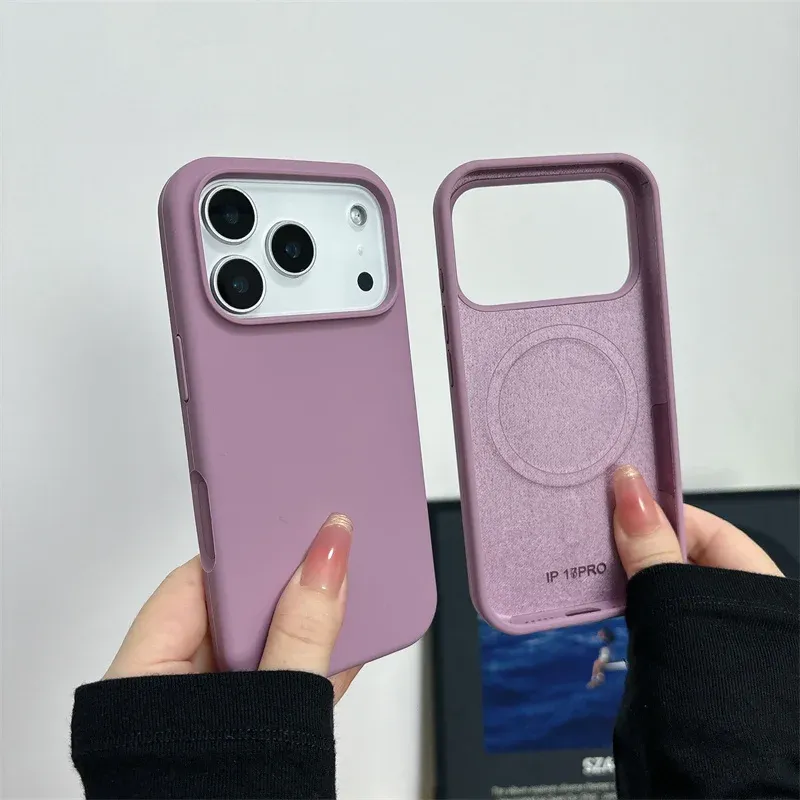 Coque en silicone liquide magnétique pour iPhone 17, 16, 15 Plus, 13, 14, 12, 17 Pro Max, compatible MagSafe, avec grande ouverture pour appareil photo, antichoc et protectrice 11
