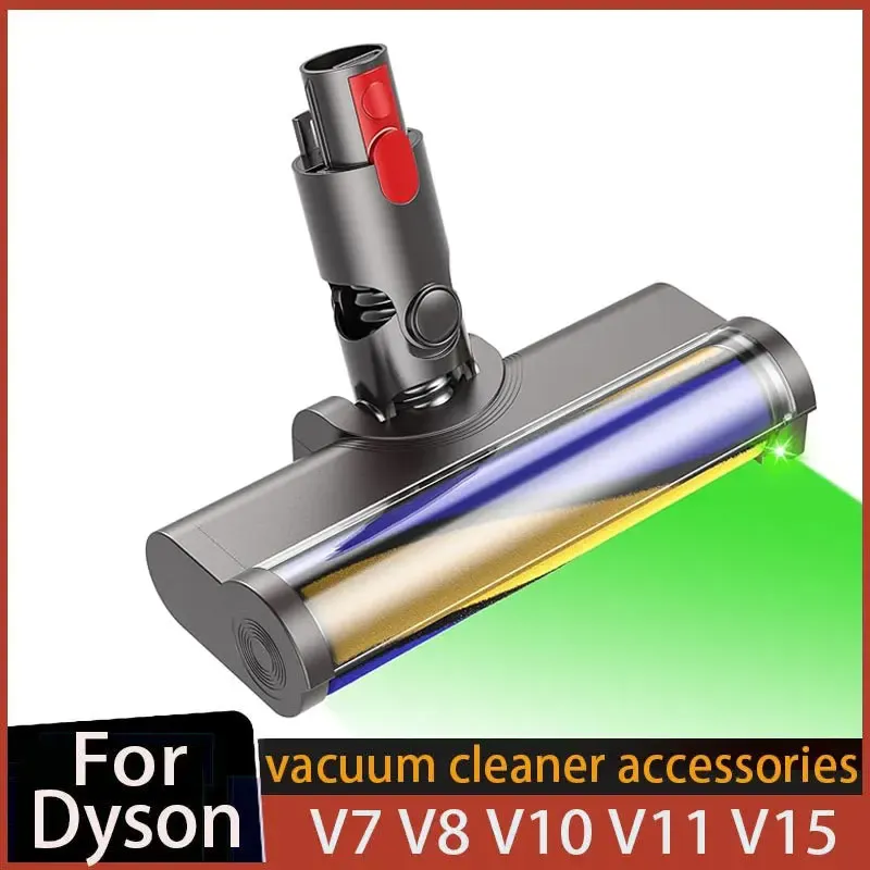 Tête de brosse souple améliorée pour aspirateurs sans fil Dyson V7, V8, V10, V11, V15 et V10 Slim, avec lumière LED verte pour la maison - Image 1