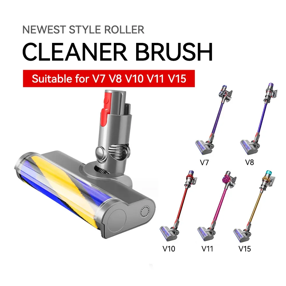 Tête de brosse souple avec éclairage LED vert pour aspirateur sans fil