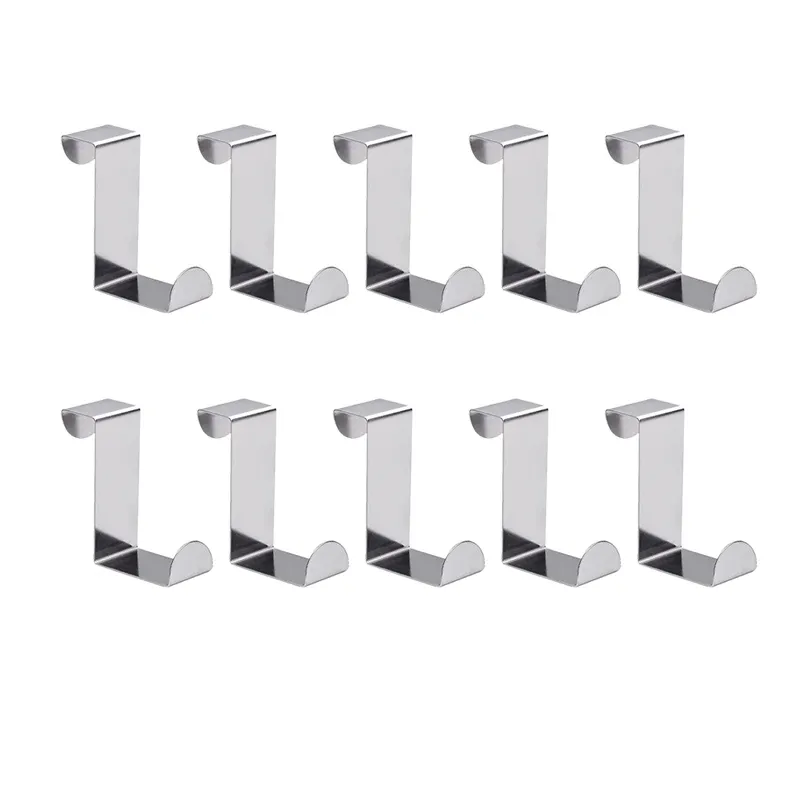 Crochet réversible en acier inoxydable pour portes d'armoire et de placard, lot de 2 à 20 pièces 8