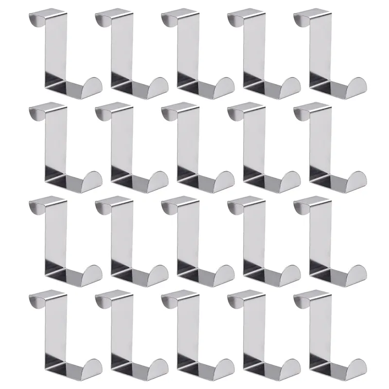 Crochet réversible en acier inoxydable pour portes d'armoire et de placard, lot de 2 à 20 pièces 7