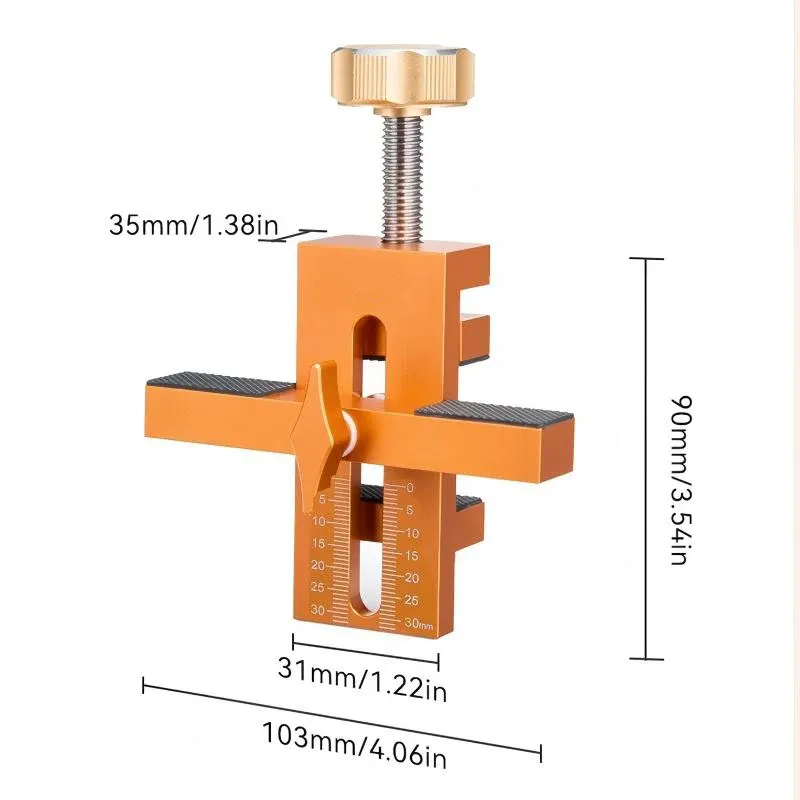 Gabarit de montage de porte d'armoire en alliage d'aluminium avec bras et pince de support 6