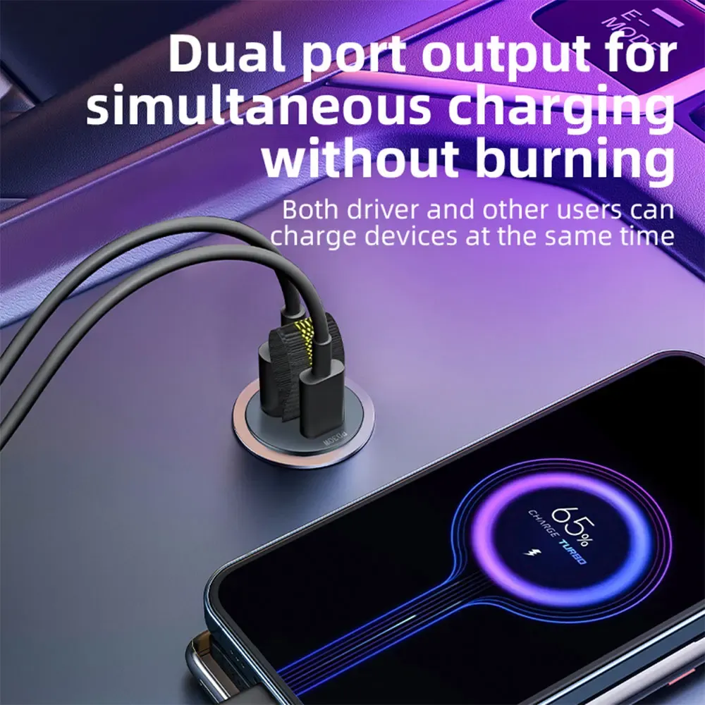 Chargeur de voiture USB-C mini 200 W à charge rapide PD compatible iPhone 15, Huawei et Samsung 4