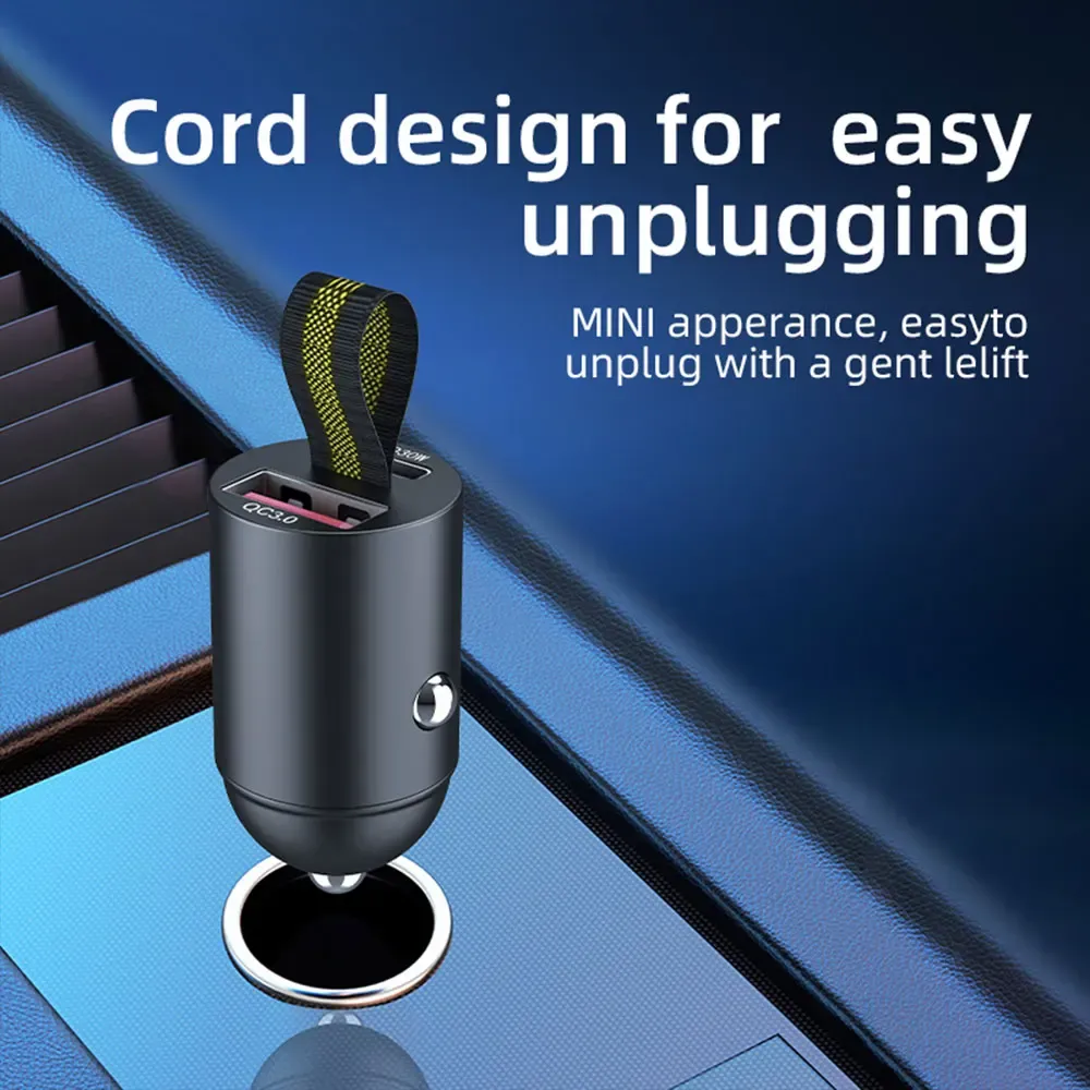 Chargeur de voiture USB-C mini 200 W à charge rapide PD compatible iPhone 15, Huawei et Samsung 6
