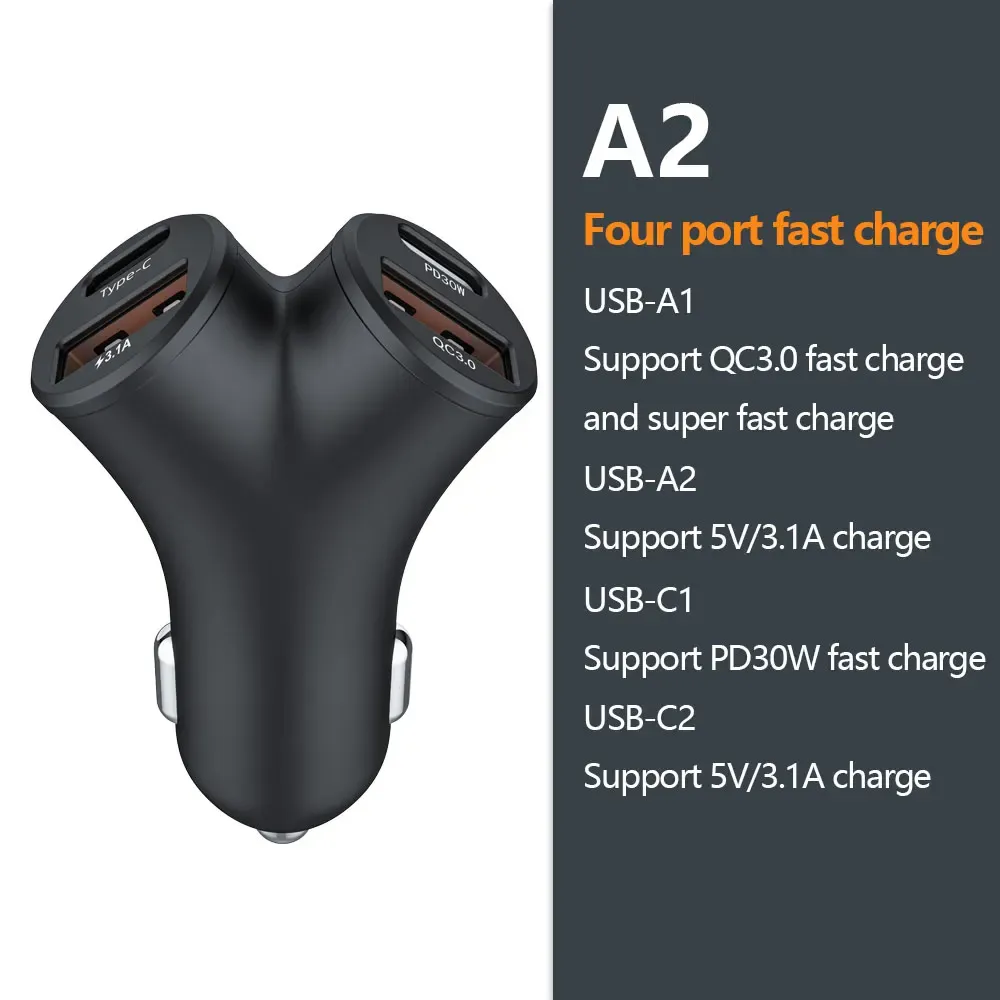 Chargeur de voiture USB-C mini 200 W à charge rapide PD compatible iPhone 15, Huawei et Samsung 7