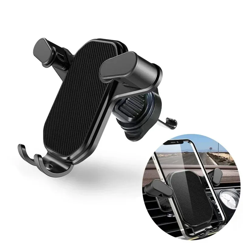 Support de téléphone universel pour voiture à gravité, fixation sur grille d'aération, compatible iPhone et Samsung