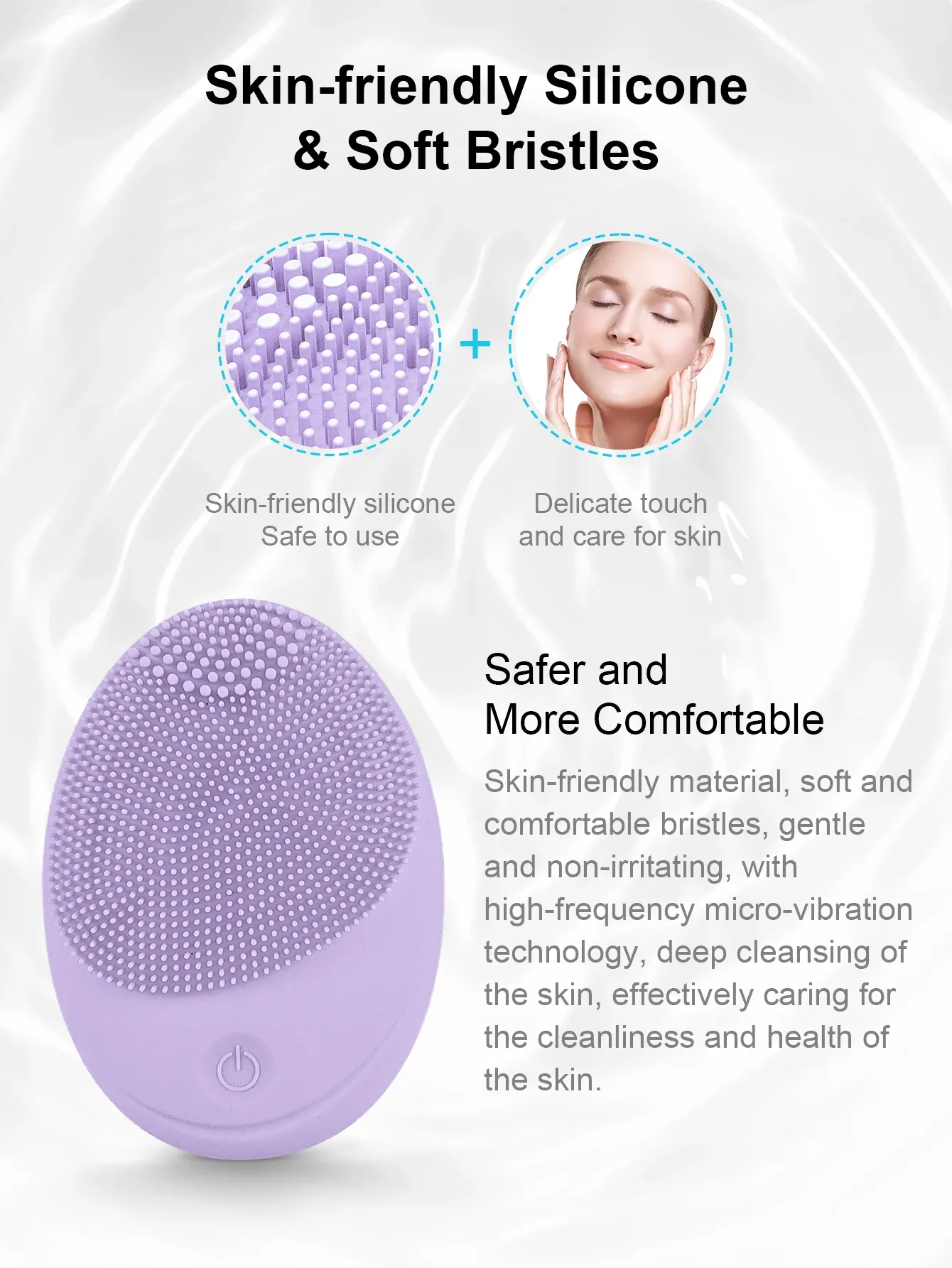 Détail de la tête de brosse en silicone