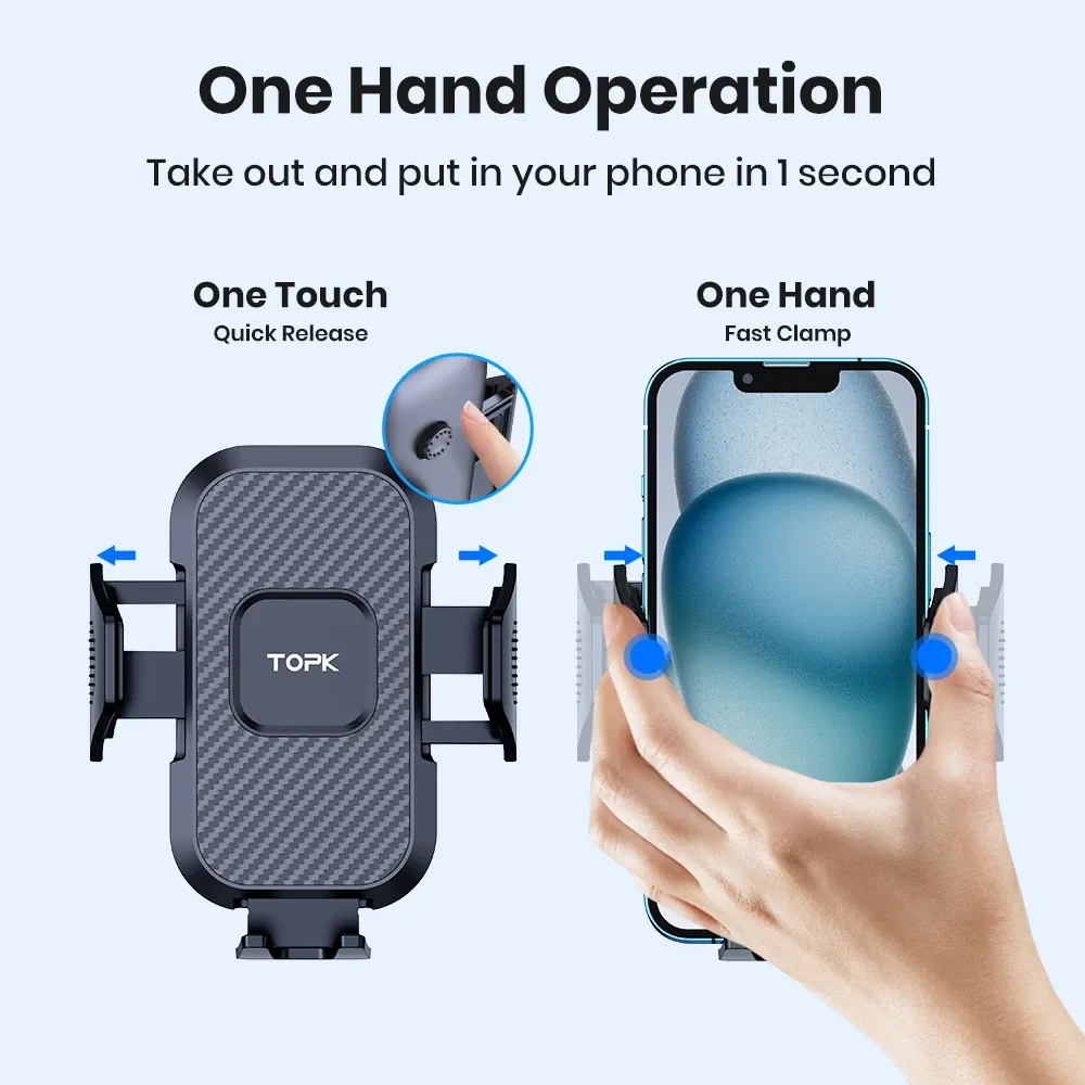 Support de téléphone TOPK pour voiture, utilisation en navigation