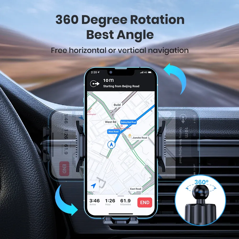 Support de téléphone TOPK pour voiture, finition et matériaux
