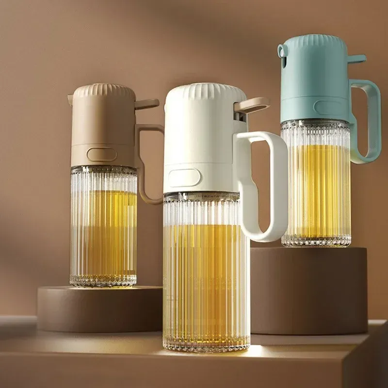Bouteille vaporisateur d'huile de cuisine en verre 250 ml, anti-fuite, bouteille de stockage d'huile d'olive pour friteuse à air et barbecue, distributeur d'huile - Image 1