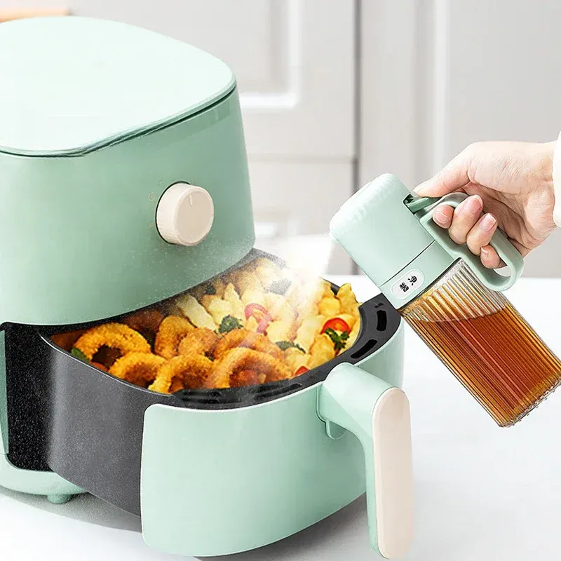 Bouteille vaporisateur d'huile de cuisine en verre 250 ml, anti-fuite, bouteille de stockage d'huile d'olive pour friteuse à air et barbecue, distributeur d'huile 3