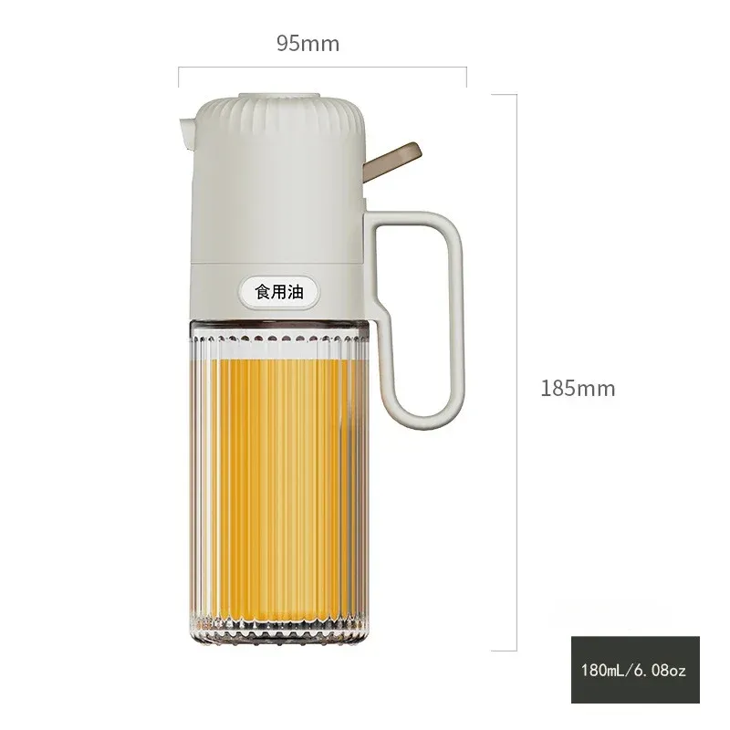 Bouteille vaporisateur d'huile de cuisine en verre 250 ml, anti-fuite, bouteille de stockage d'huile d'olive pour friteuse à air et barbecue, distributeur d'huile 6