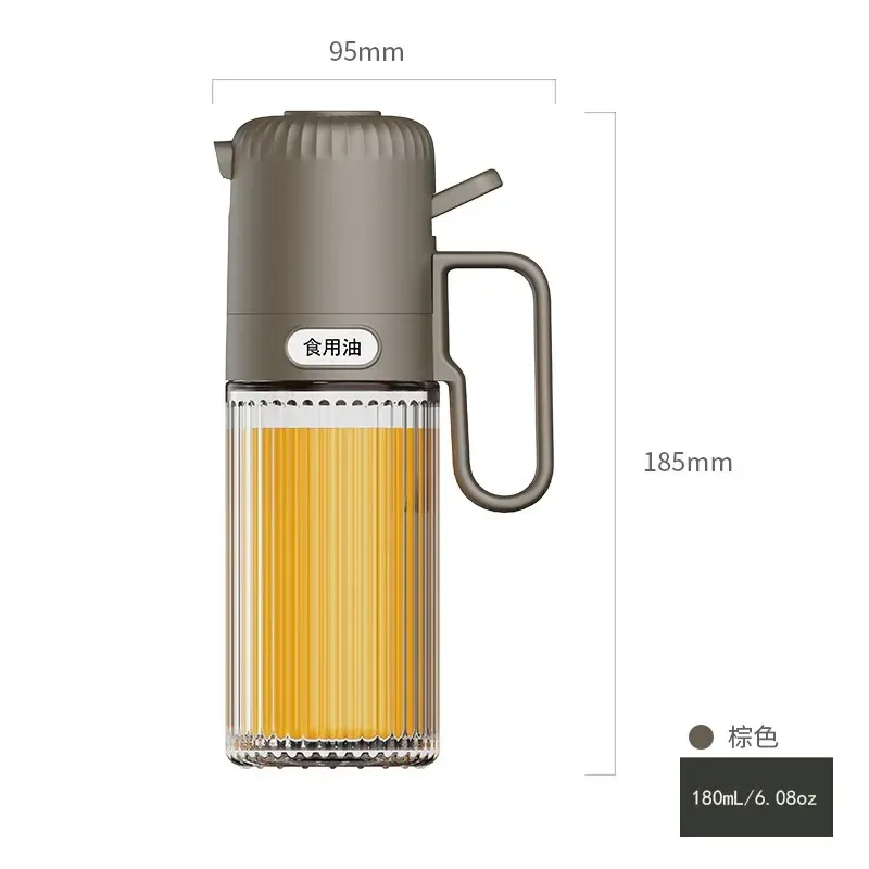 Bouteille vaporisateur d'huile de cuisine en verre 250 ml, anti-fuite, bouteille de stockage d'huile d'olive pour friteuse à air et barbecue, distributeur d'huile 7