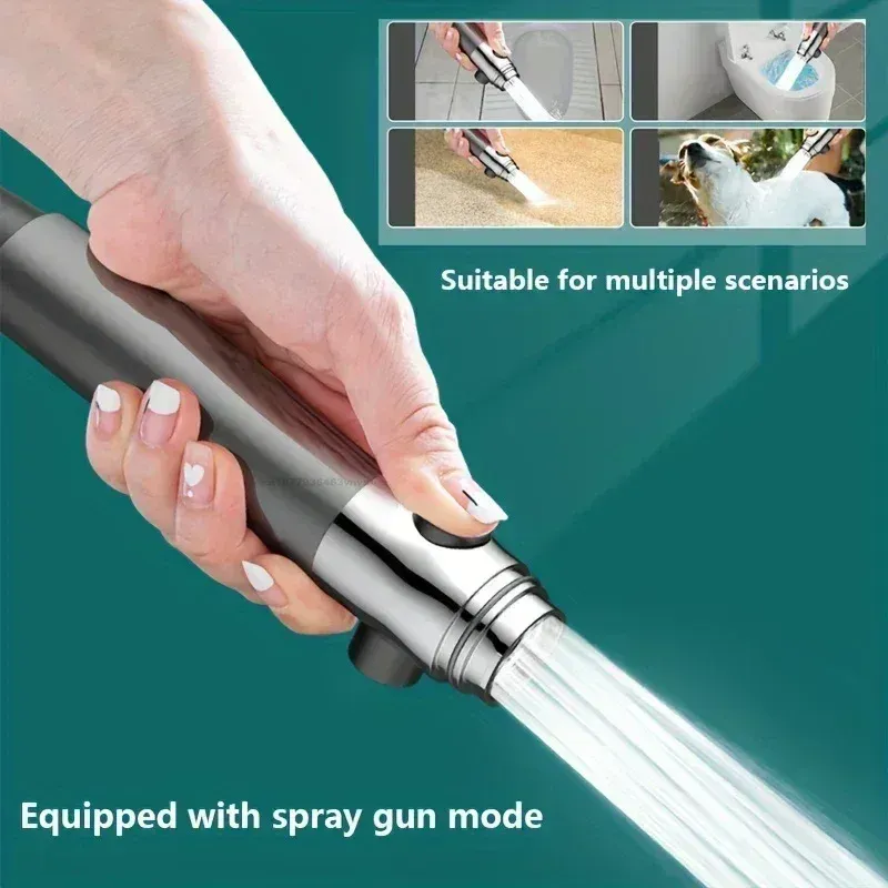 Pommeau de douche avec filtre, pommeau haute pression à bouton d'arrêt, système de douche massant, accessoires de salle de bain 5