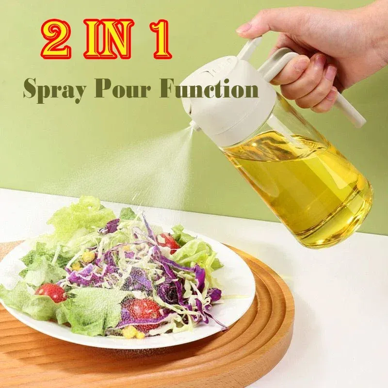 Flacon pulvérisateur d'huile d'olive en situation
