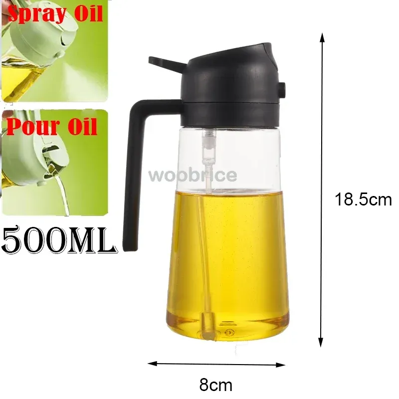 Pulvérisateur d'huile d'olive rechargeable pour cuisine, avec bouteille, distributeur d'huile et compartiment à épices 24