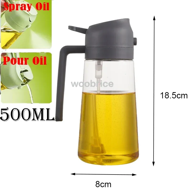 Pulvérisateur d'huile d'olive rechargeable pour cuisine, avec bouteille, distributeur d'huile et compartiment à épices 25