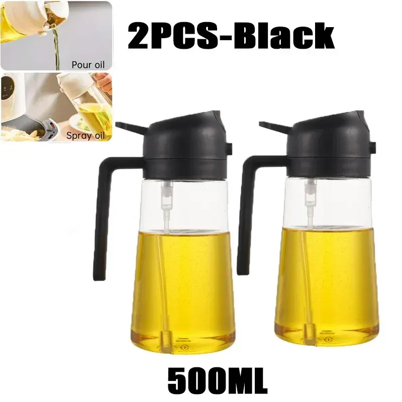 Pulvérisateur d'huile d'olive rechargeable pour cuisine, avec bouteille, distributeur d'huile et compartiment à épices 7