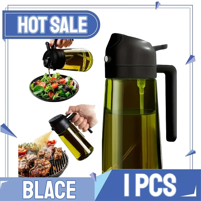Pulvérisateur d'huile d'olive rechargeable pour cuisine, avec bouteille, distributeur d'huile et compartiment à épices 14