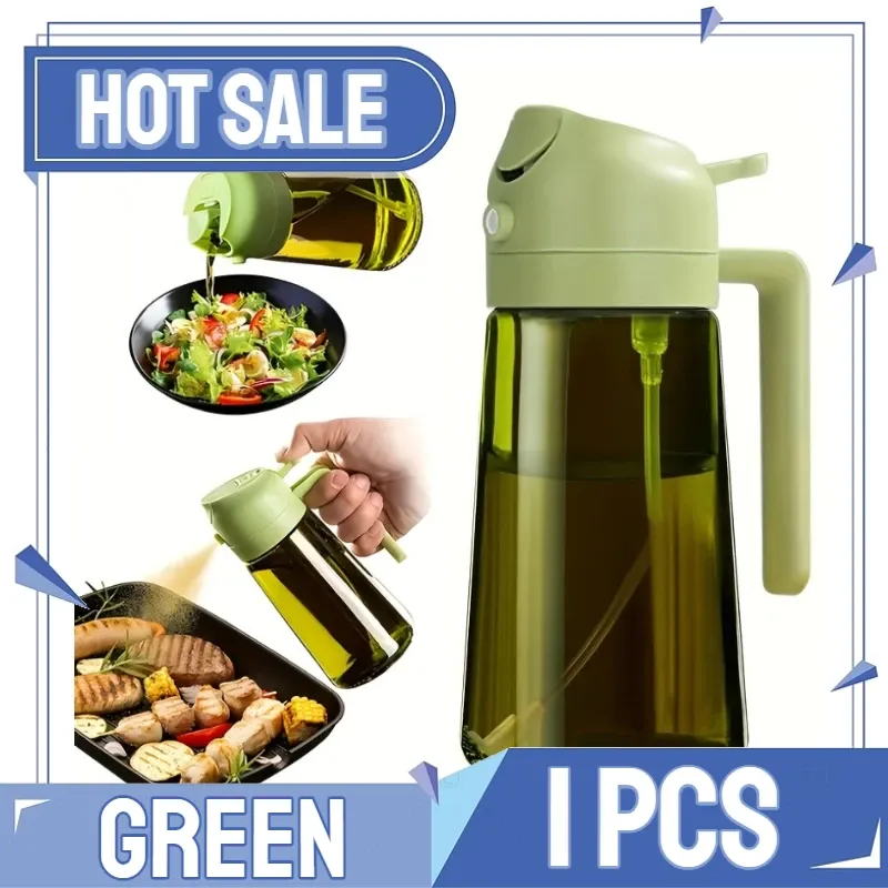 Pulvérisateur d'huile d'olive rechargeable pour cuisine, avec bouteille, distributeur d'huile et compartiment à épices 15