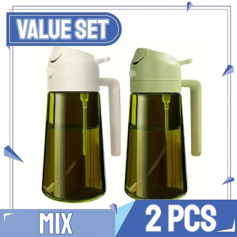 Pulvérisateur d'huile d'olive rechargeable pour cuisine, avec bouteille, distributeur d'huile et compartiment à épices 20