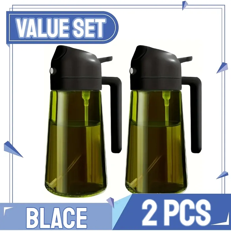 Pulvérisateur d'huile d'olive rechargeable pour cuisine, avec bouteille, distributeur d'huile et compartiment à épices 21
