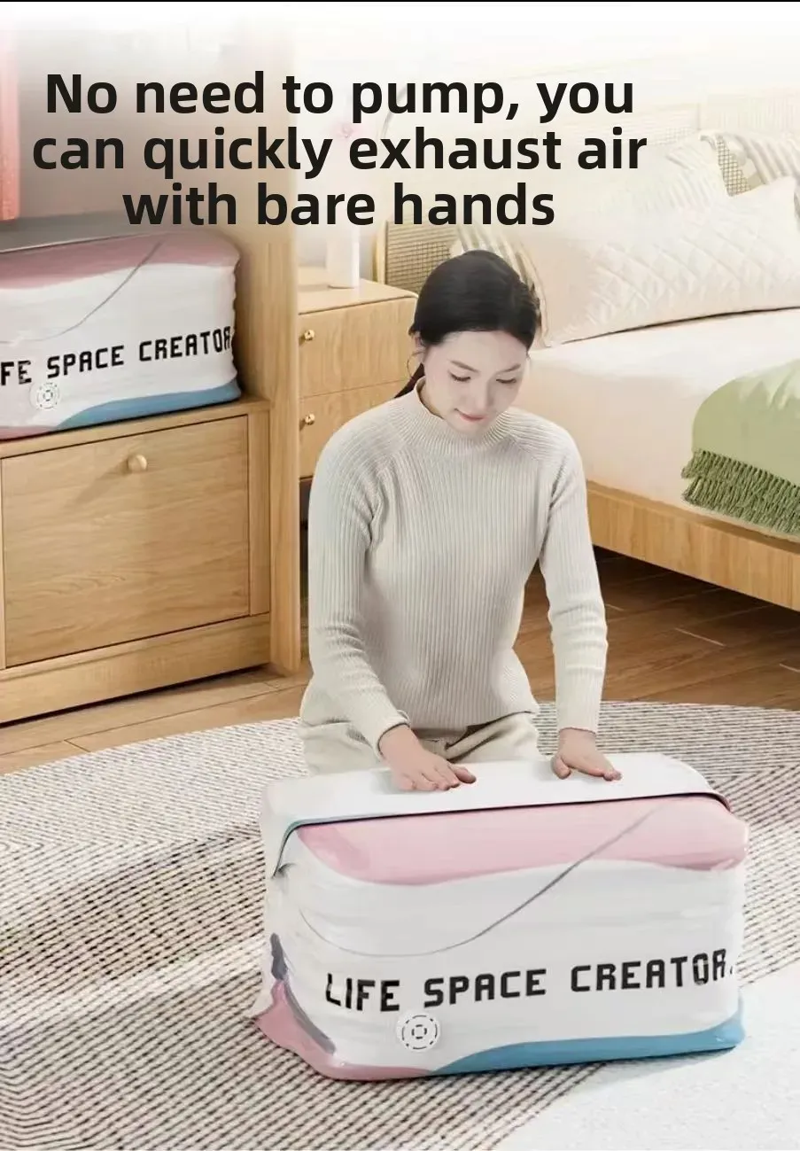 Rangement de couettes dans un sac sous vide