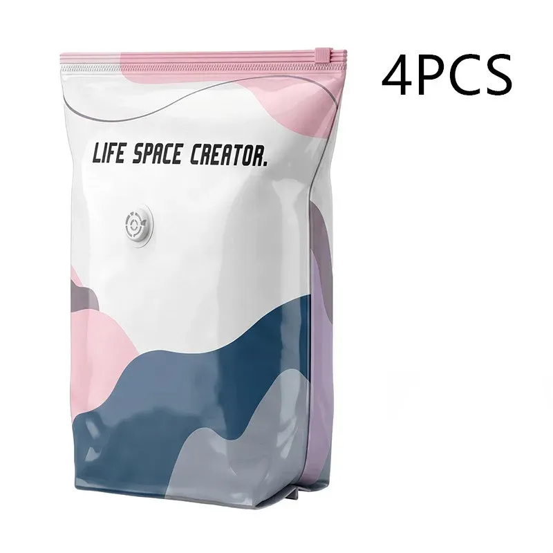 Sacs de rangement sous vide cubiques (lot de 4), grand format pour vêtements, couettes et couvertures, compression sans pompe pour voyage 10