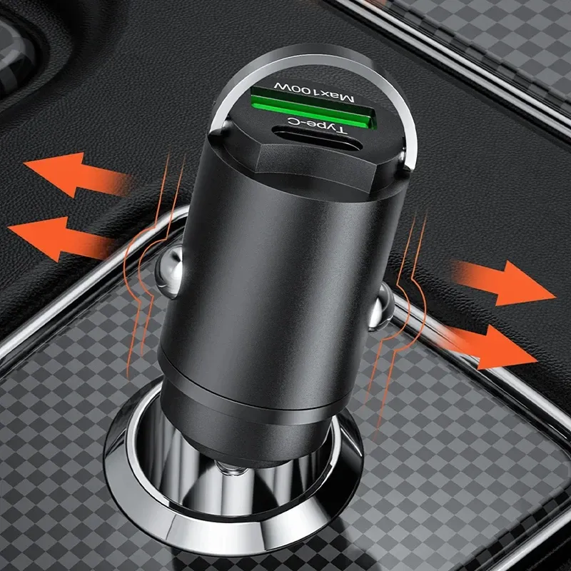 Chargeur de voiture, détail de la languette