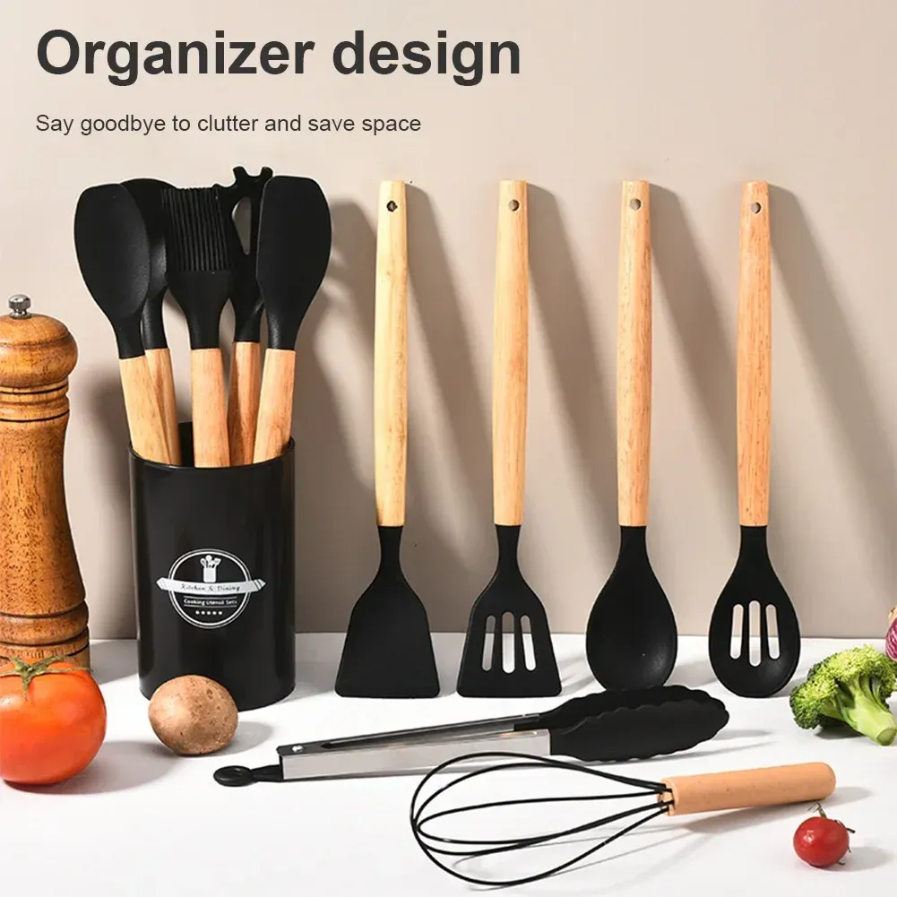 Détail de l'ensemble d'ustensiles de cuisine