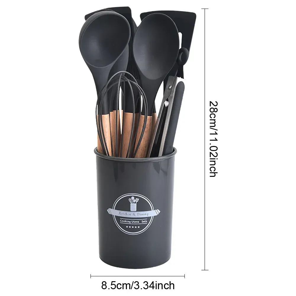 Ustensiles de cuisine en silicone et bois