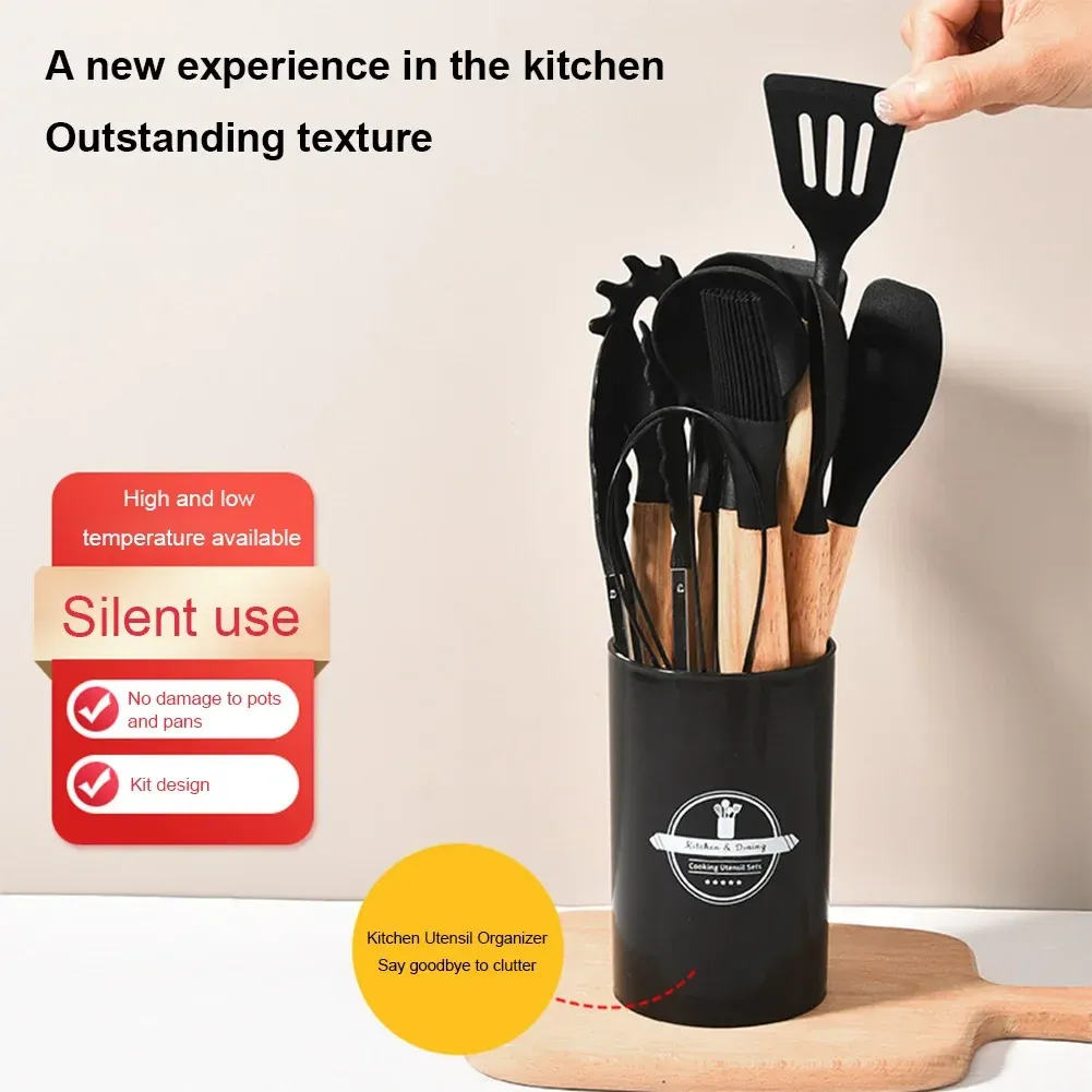 Spatules en silicone avec manches en bois