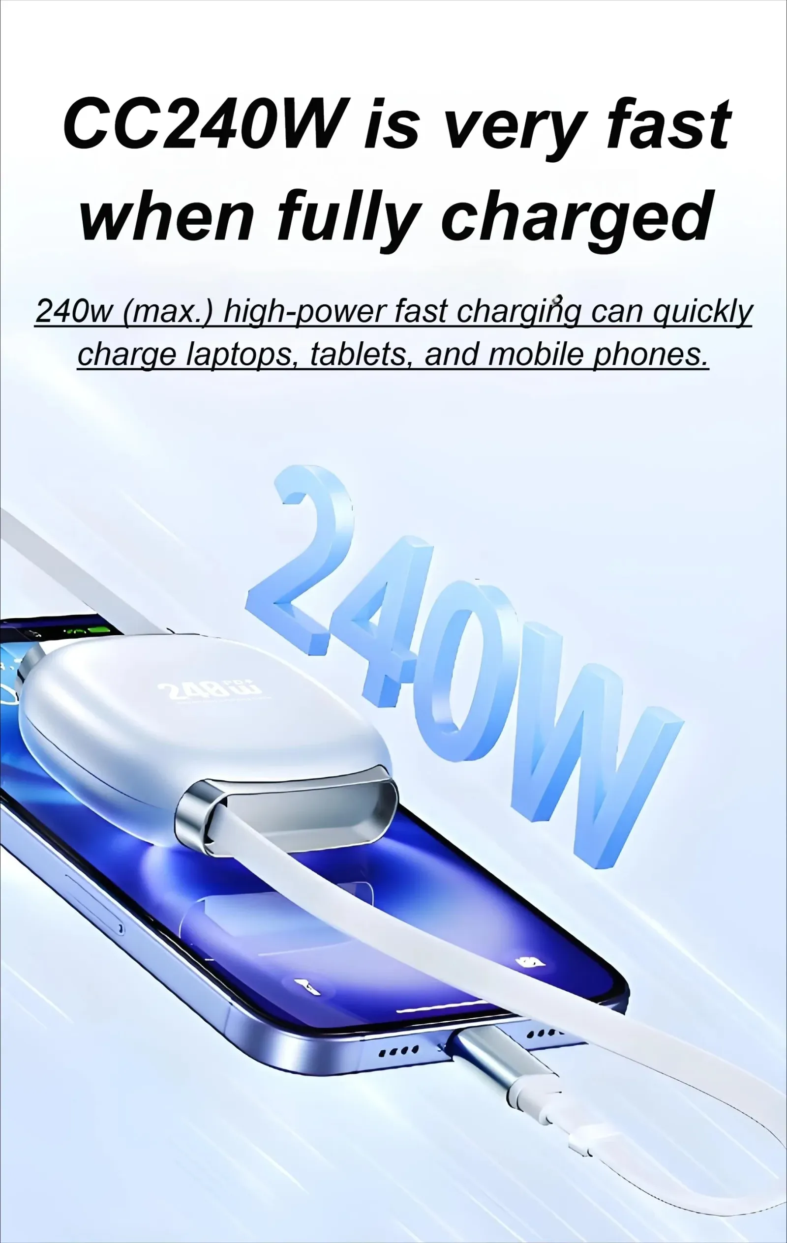 Câble de charge rapide rétractable 240W
