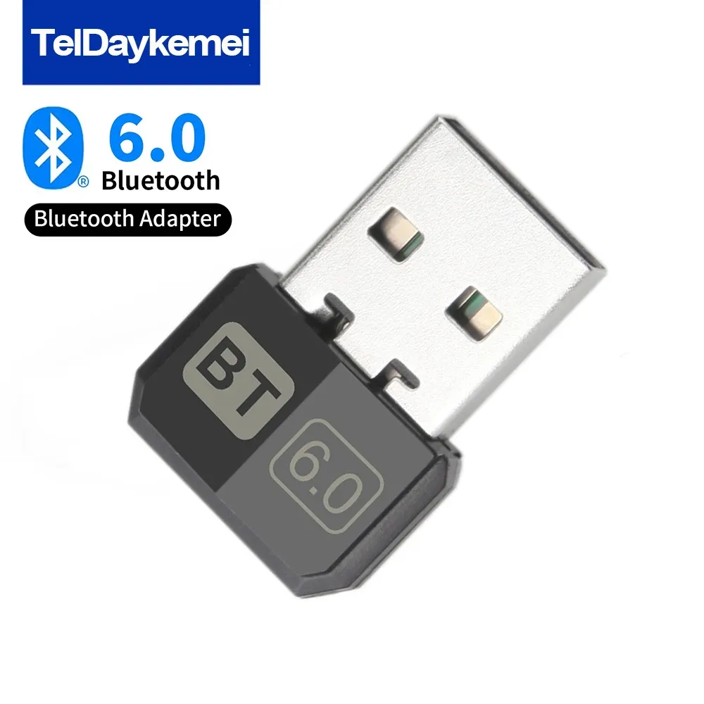 Adaptateur Bluetooth USB 6.0 / 5.4 pour PC, récepteur audio et transmetteur de musique, compatible souris et clavier sans fil
