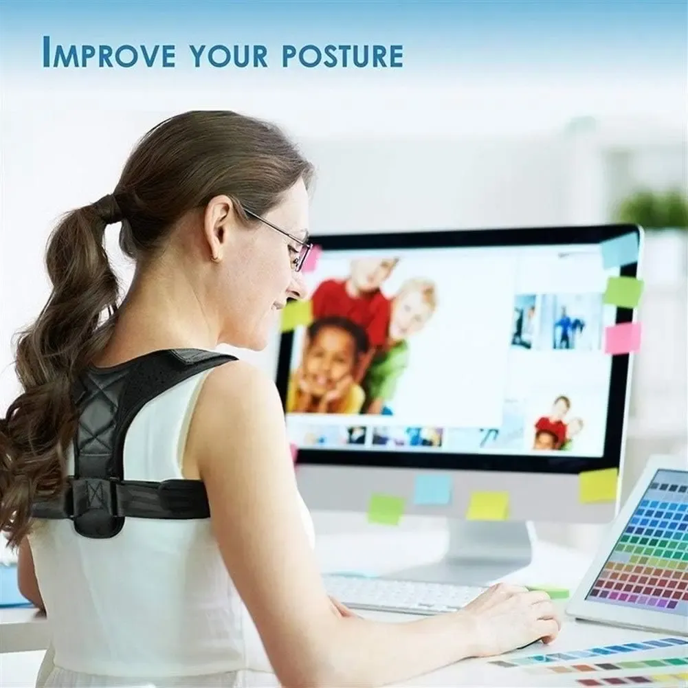 Ceinture correctrice de posture pour clavicule et colonne vertébrale, réglable, soutien du cou et du haut du dos 2