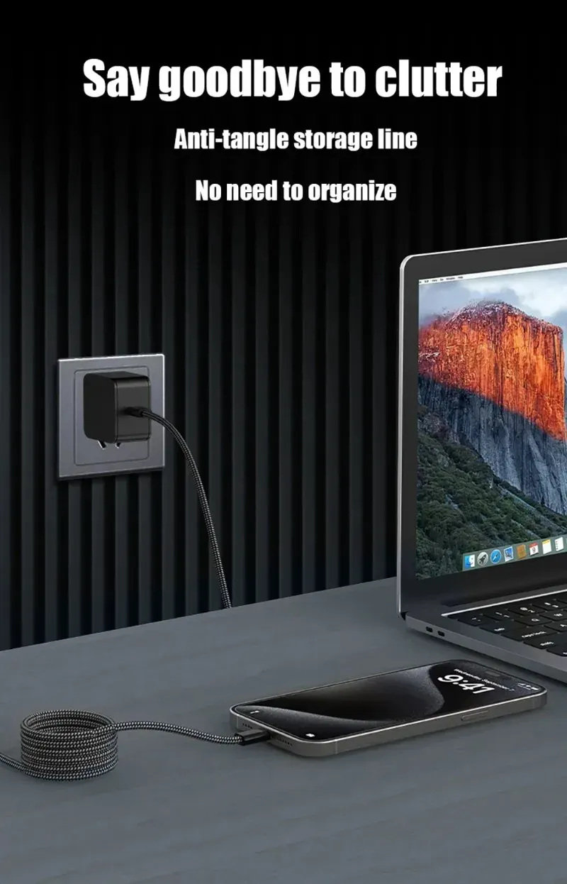 Câble magnétique USB-C présenté dans son ensemble