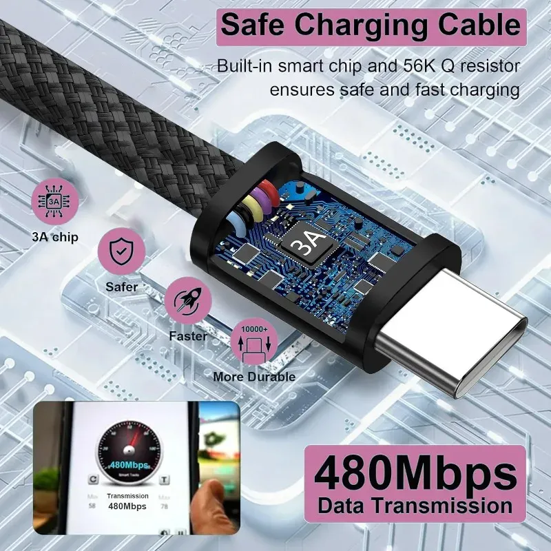 Câble magnétique connecté à un smartphone