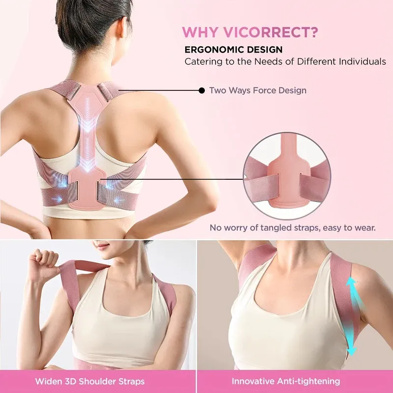 Ceinture correctrice de posture respirante, invisible et réglable, soutien du dos et entraînement à la posture 3