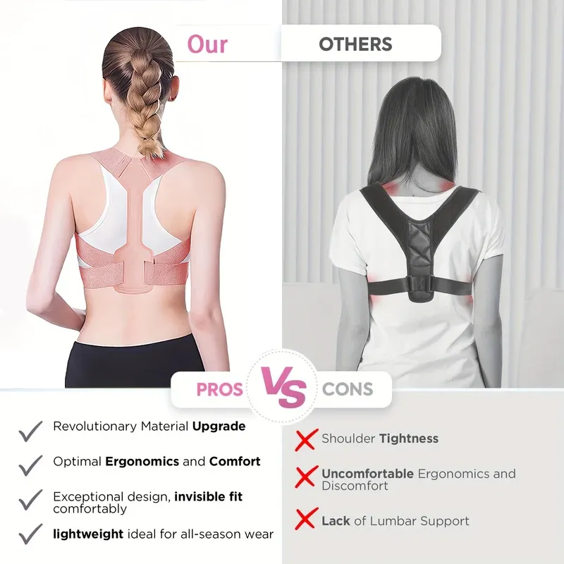 Ceinture correctrice de posture respirante, invisible et réglable, soutien du dos et entraînement à la posture 4