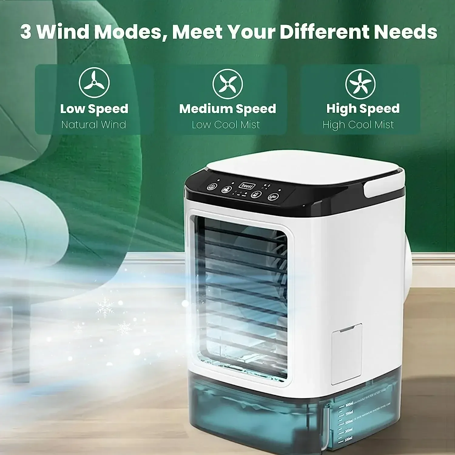 Climatiseur portable compact, vue d'ensemble